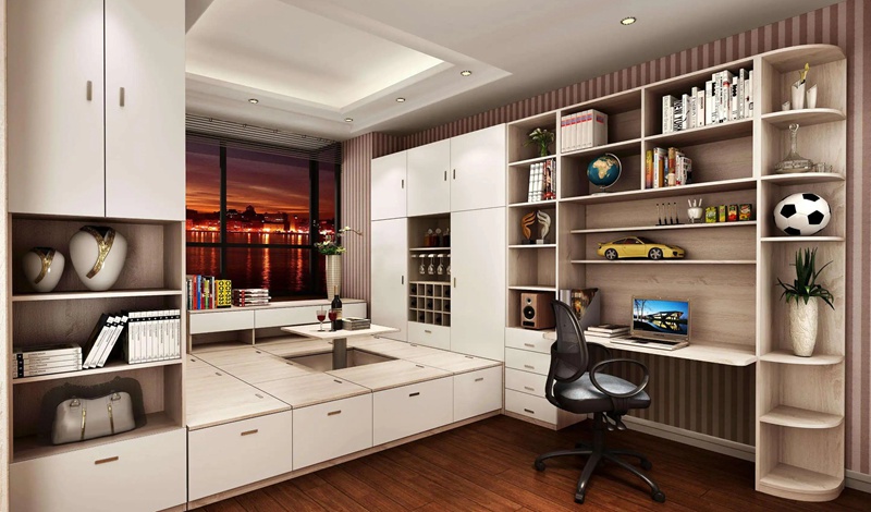 榻榻米全屋定制床衣柜一體臥室書房